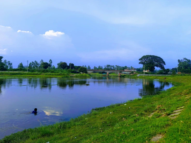 the lake and the river is really calm