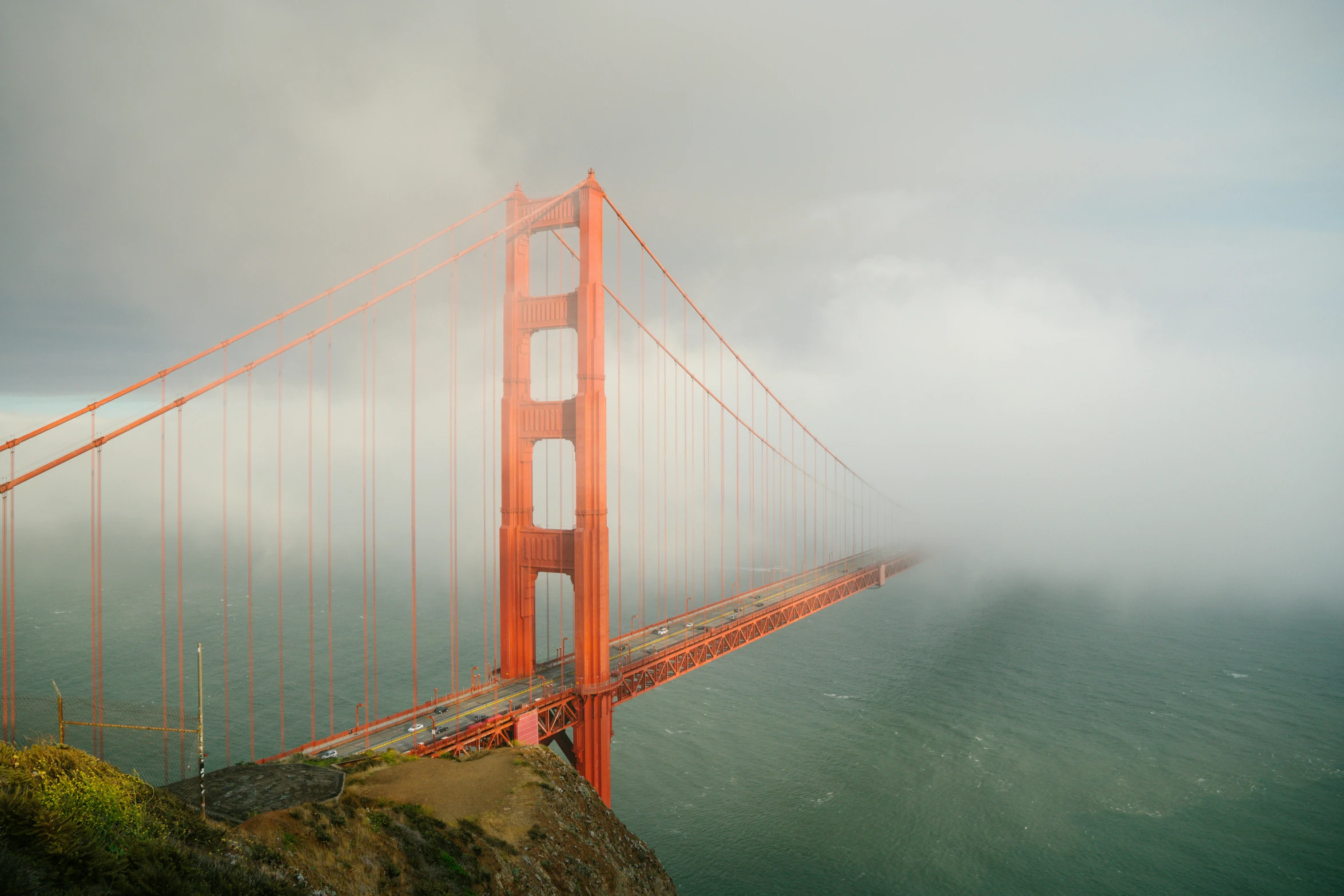 an aerial view of the golden gate bridge