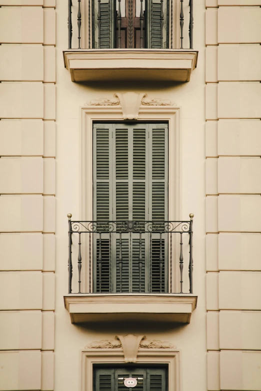 some windows are open and closed on a building