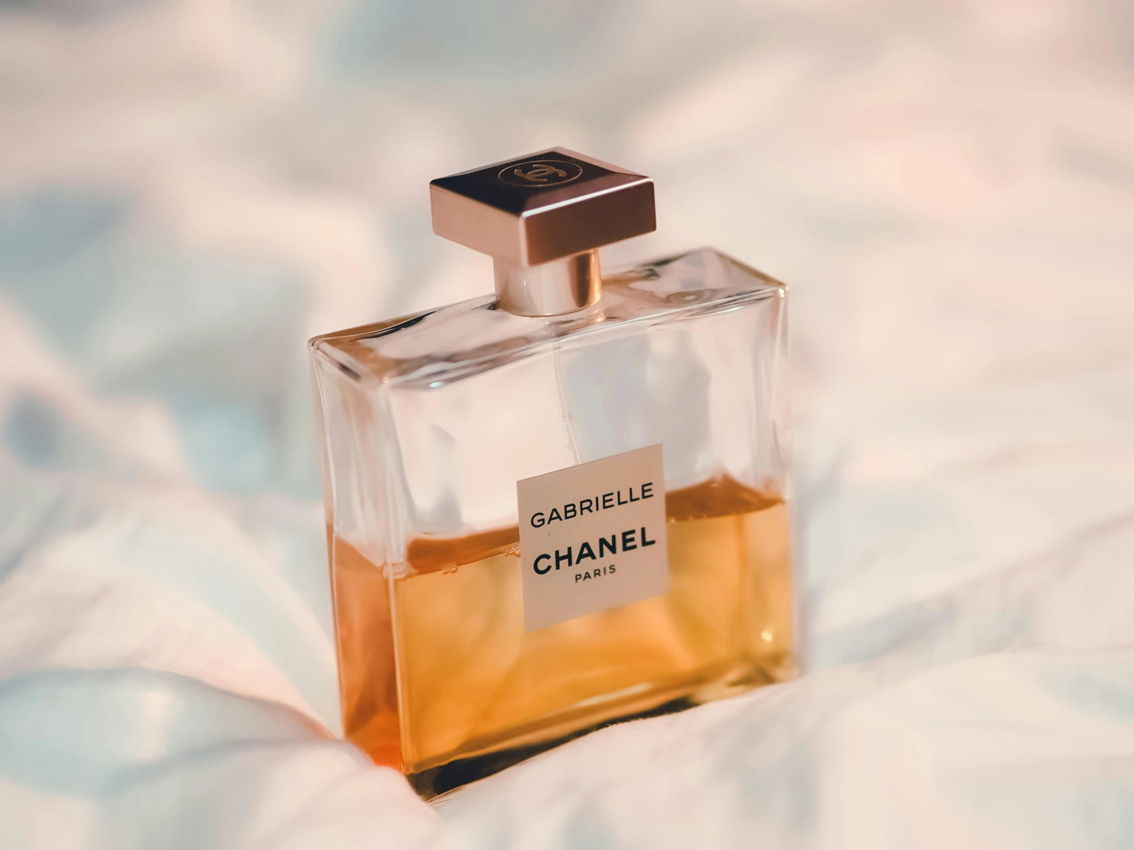 chanel bottle with label on the bottle