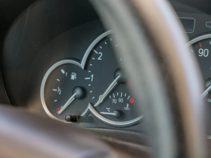 the dashboard of a car with its meter displayed