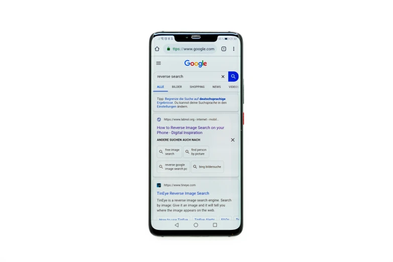google search displayed on the screen of a smartphone