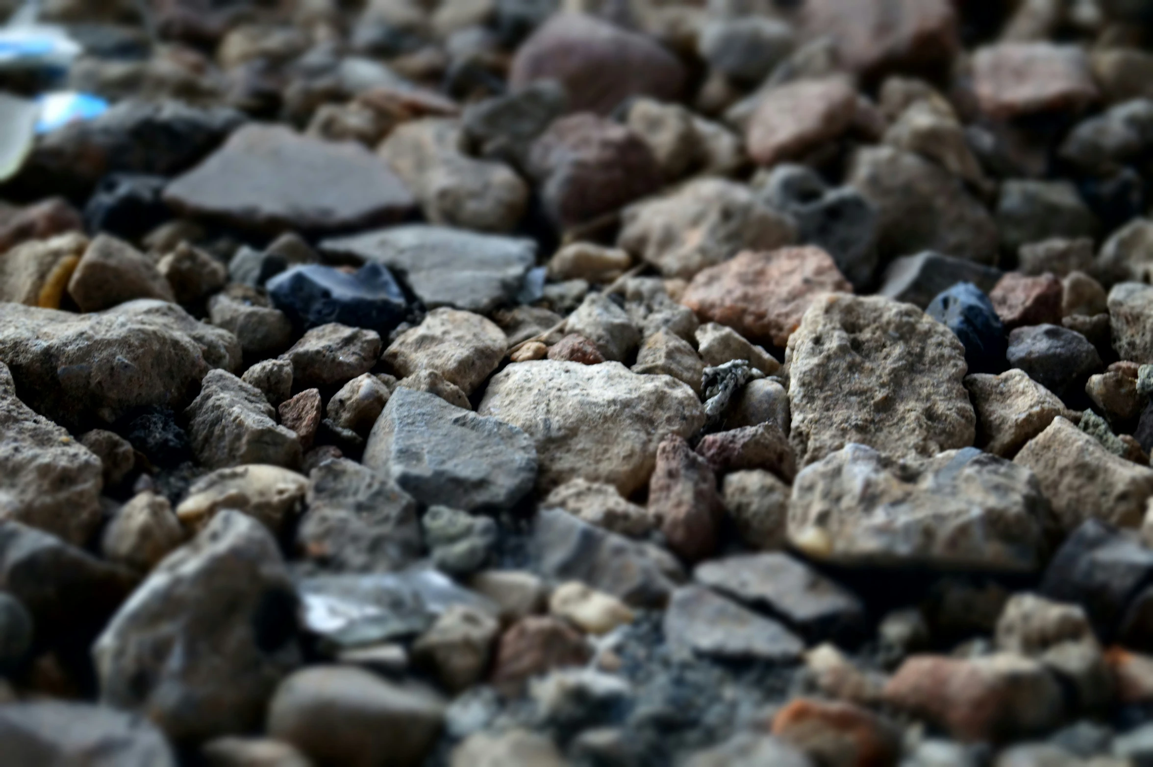 some little rocks are on the ground