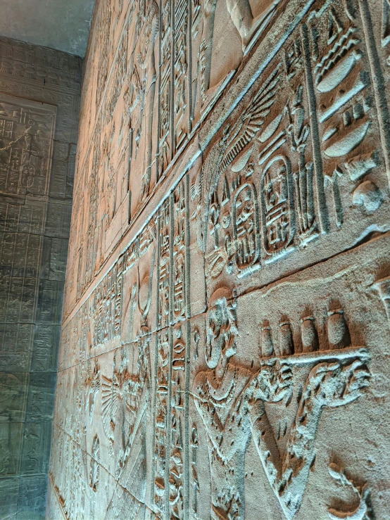 a view of the ancient egyptian paintings on the wall