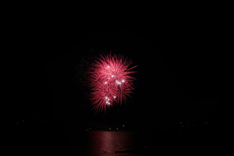 fireworks on the black sky during a festival