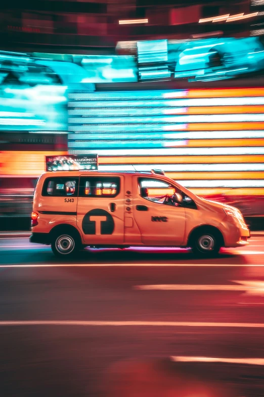 this is a taxi driving on the street