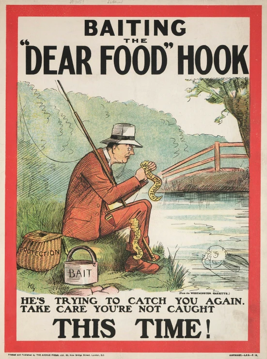 an advertit for fishing the dear food hook