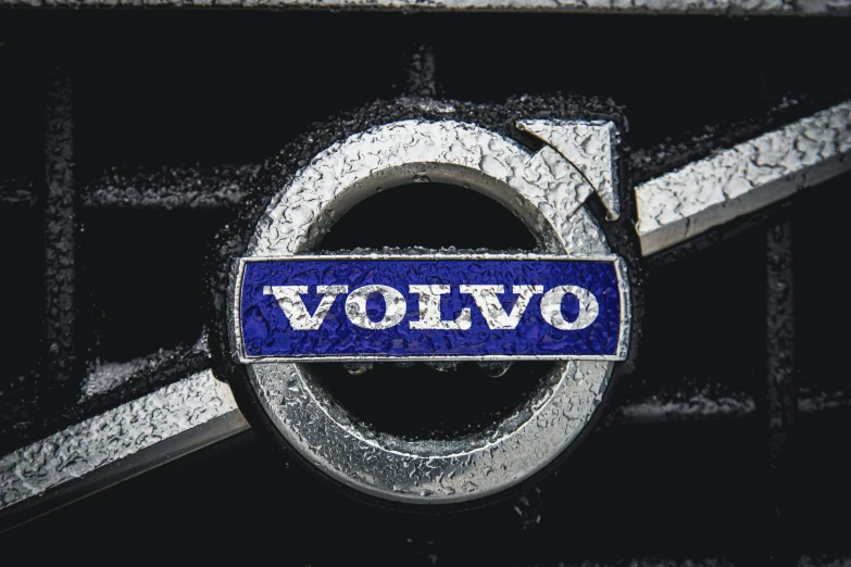 a volvo emblem has been painted on the front