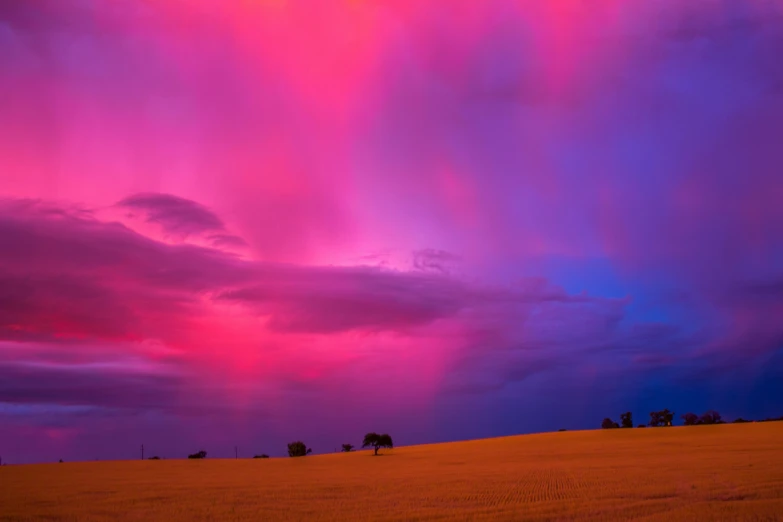 a very beautiful red sky on an overcast day