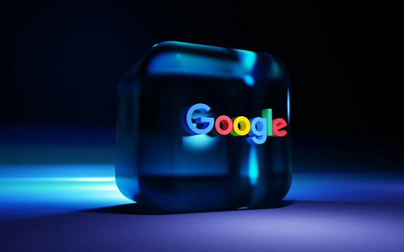 google logo as the cover on a computer case