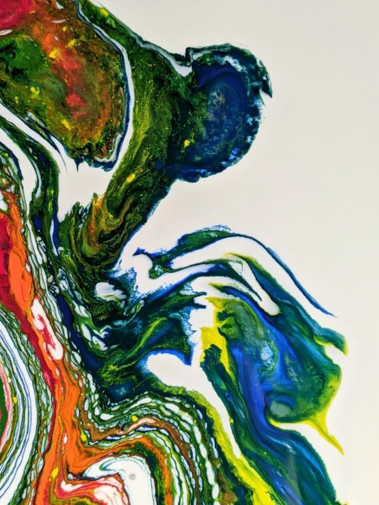 an abstract colorful painting with white background