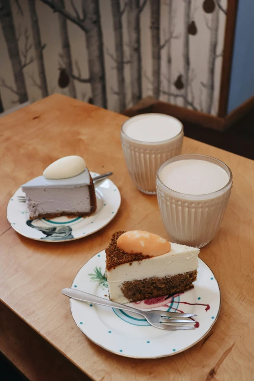 a plate with a slice of cake on top of it