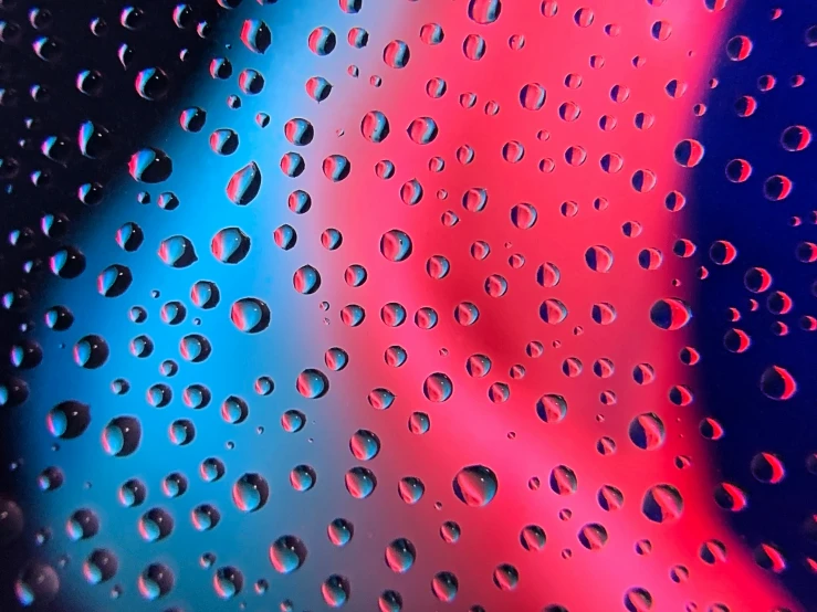 the inside of a plastic vase filled with water droplets