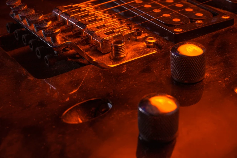 a close - up of a music keyboard that has some lights around it