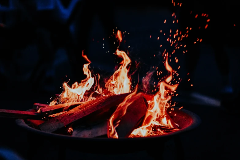 a burning fire with red and orange flames