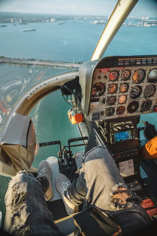 the cockpit is full of various objects and flies in high up