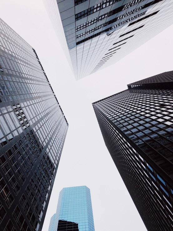 the sky and buildings are all black and white