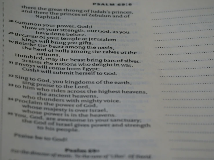 a bible with writing about the great things