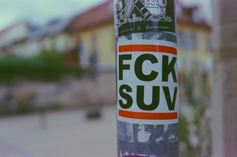 this is an image of a sticker on the side of a pole