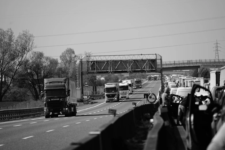 a large truck that is driving down the road