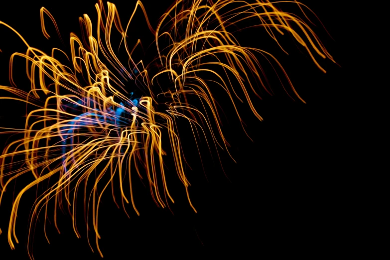 an abstract po of lights on a black background