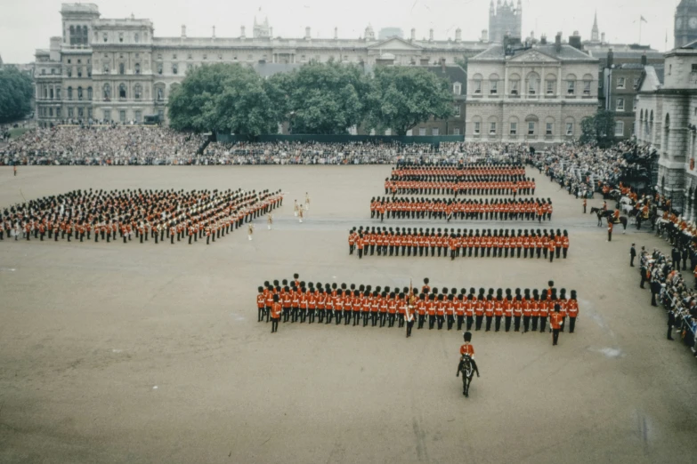 large number of military men standing in formation next to one another