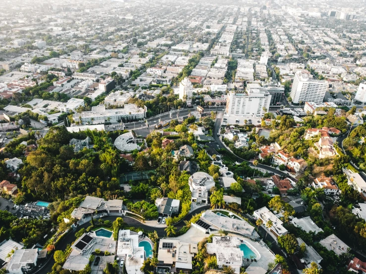 aerial view of large neighborhood from a height point