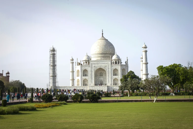 a view of the taj in india during a sunny day