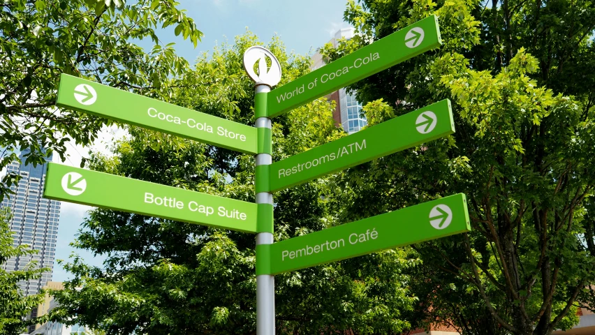 this is a close up view of a pole of street signs