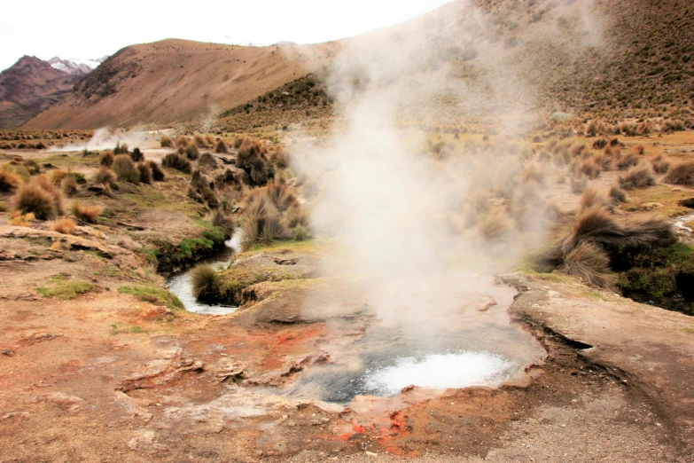 the  springs on the mountains are boiling