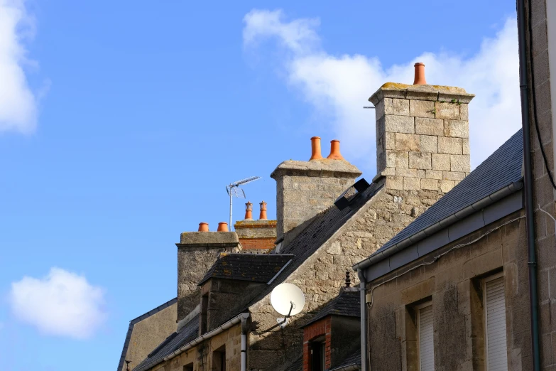 the brick and stone towers of this historic building