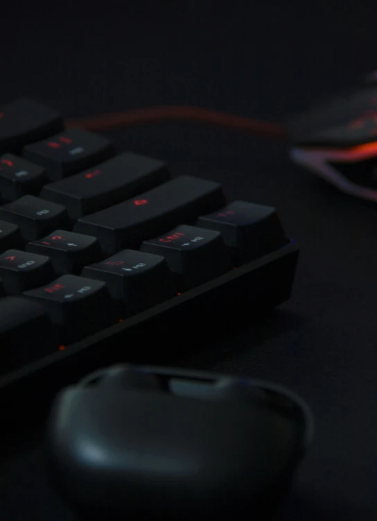 a computer mouse sitting next to a computer keyboard