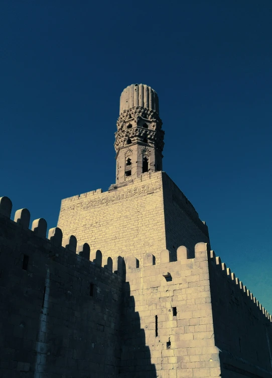 a view of the top part of an old, ornate building