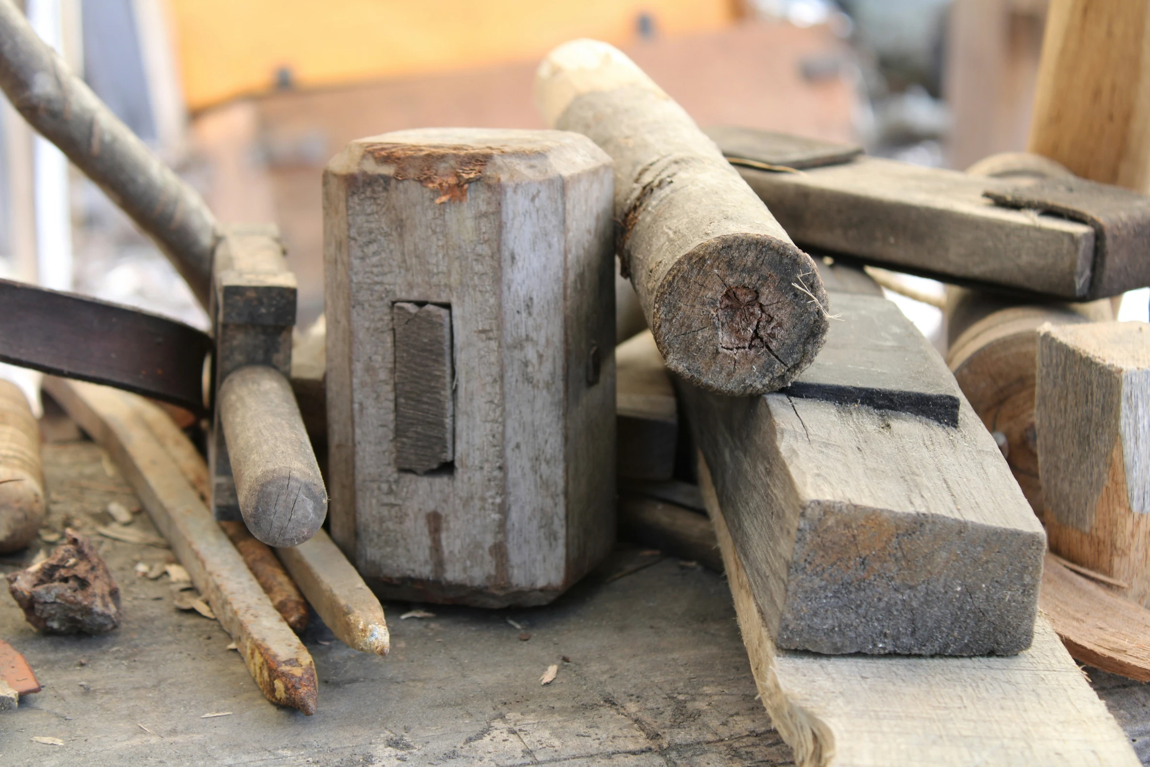 an assortment of different woodworking tools displayed together