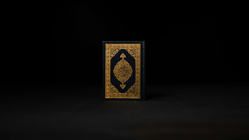 a black background has a gold pattern on it