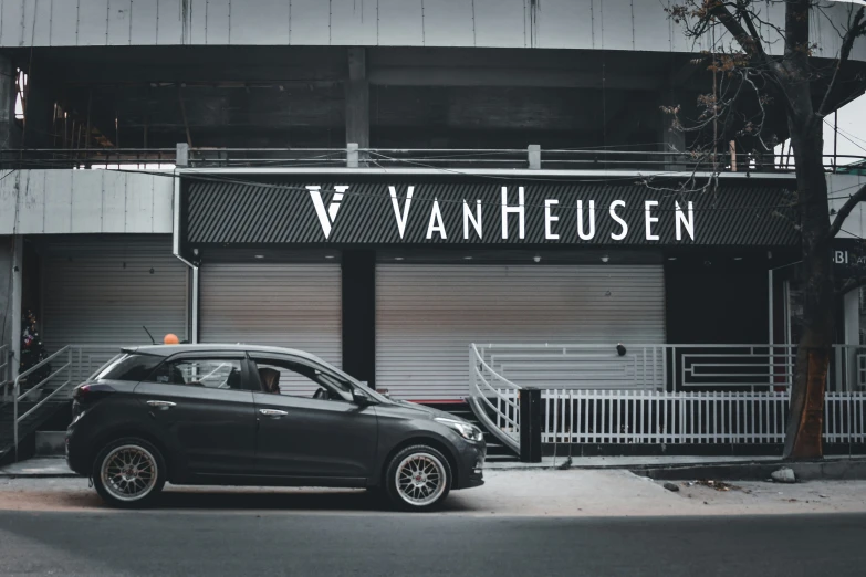 a car that is parked outside of a building