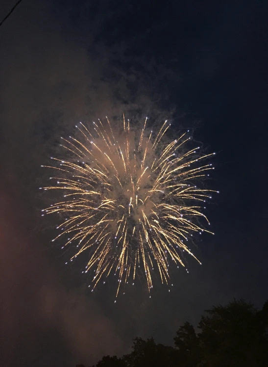 fireworks is seen in the sky as it lights up the night sky