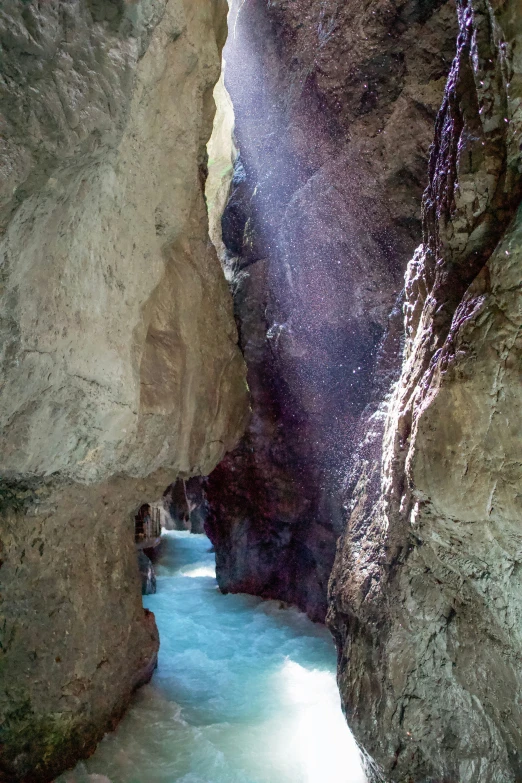 a narrow river between two huge rocks