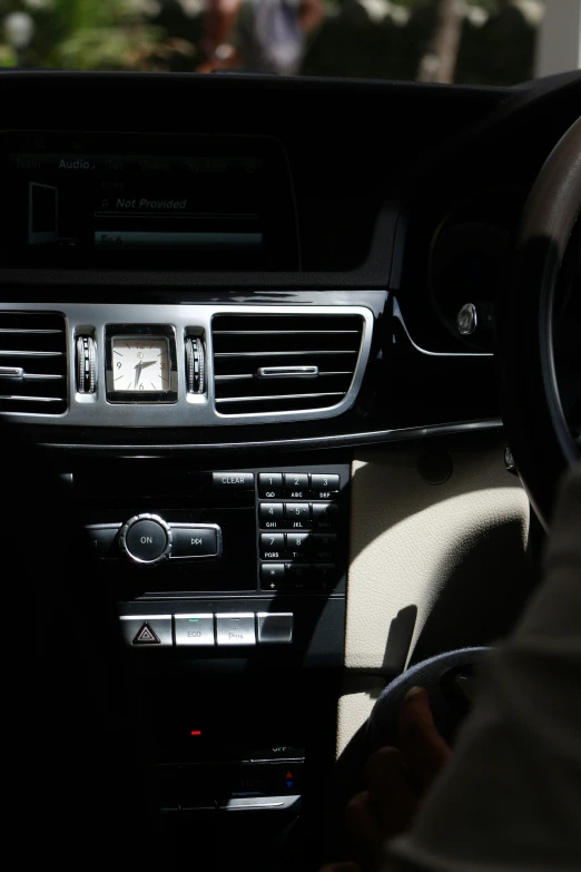 the dashboard and the interior of a vehicle with black trim