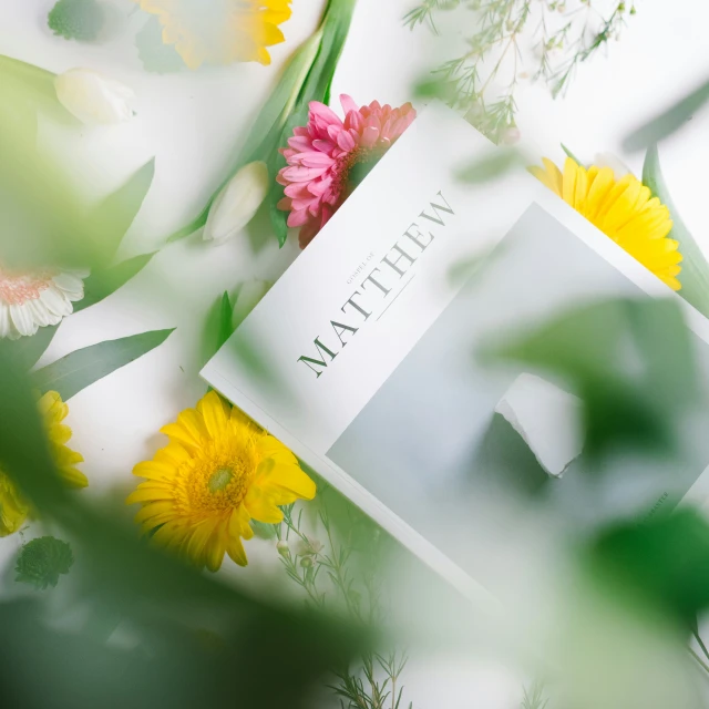 the book has a floral design that makes it appear to be in motion