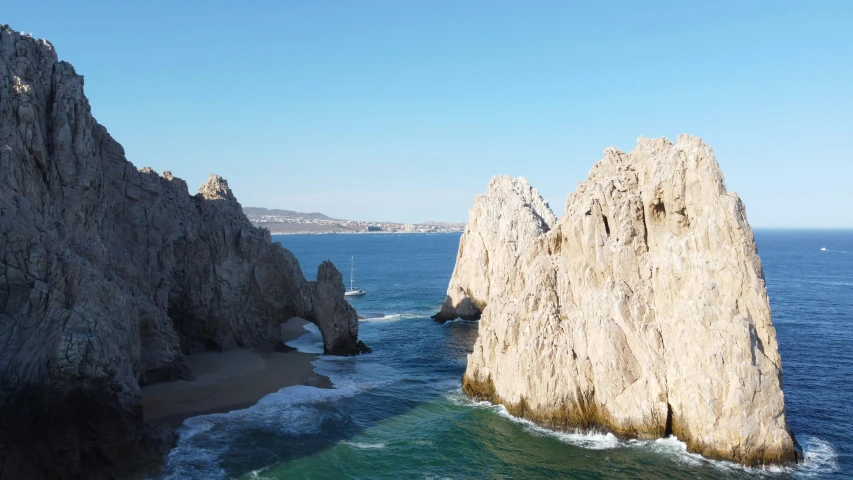 a rocky landscape with several large rock formations