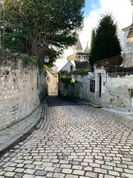 brick streets leading to some ancient stone houses