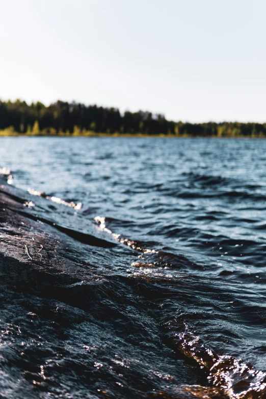 the view of the water in the distance from a boat