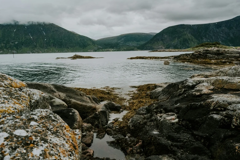 there is a view of a river through the rocks