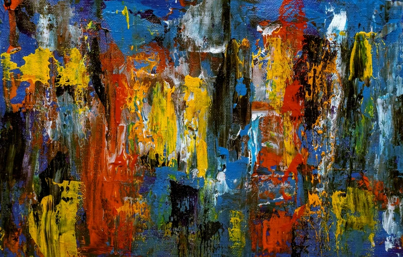 a painting with colors and abstract expression