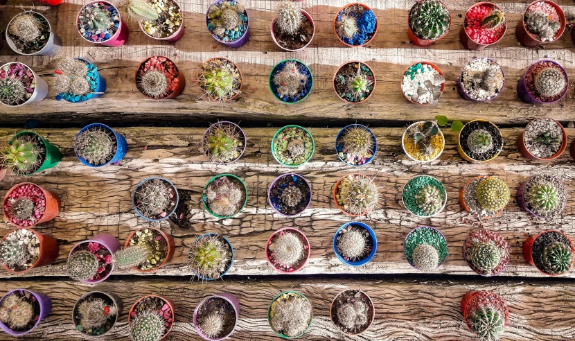 wall of glass beads of various colors