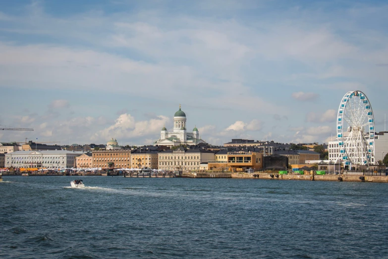 a very pretty city and a large lake