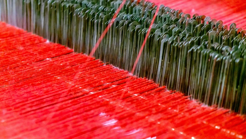 closeup of red coloring cloth that resembles the color of christmas lights