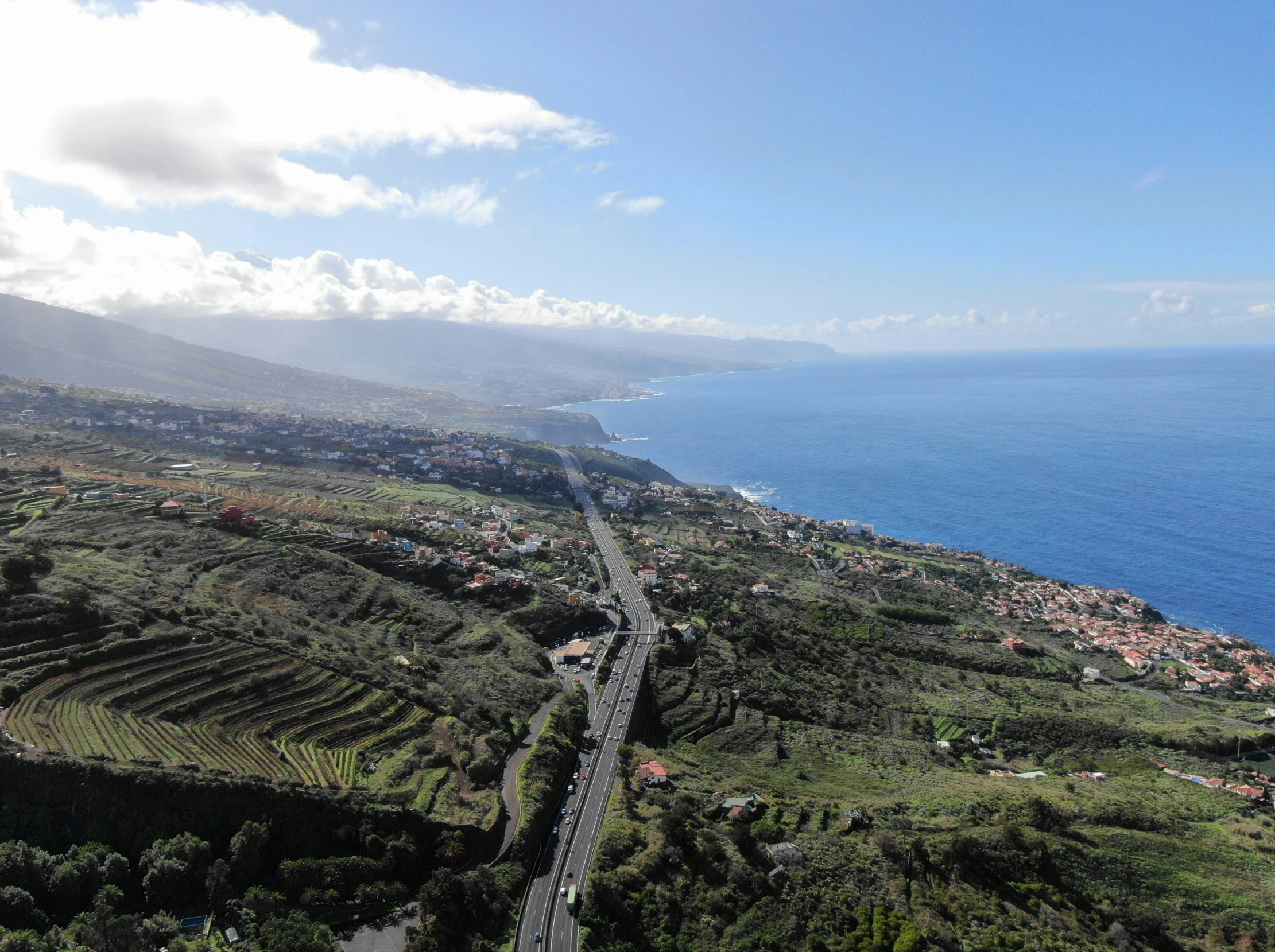 there is an aerial view of a large body of water