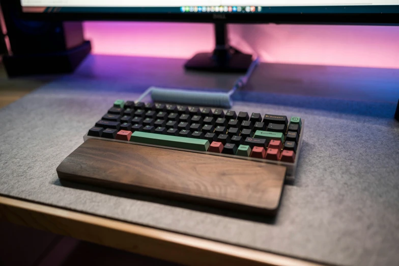a keyboard and mouse are sitting on the desk